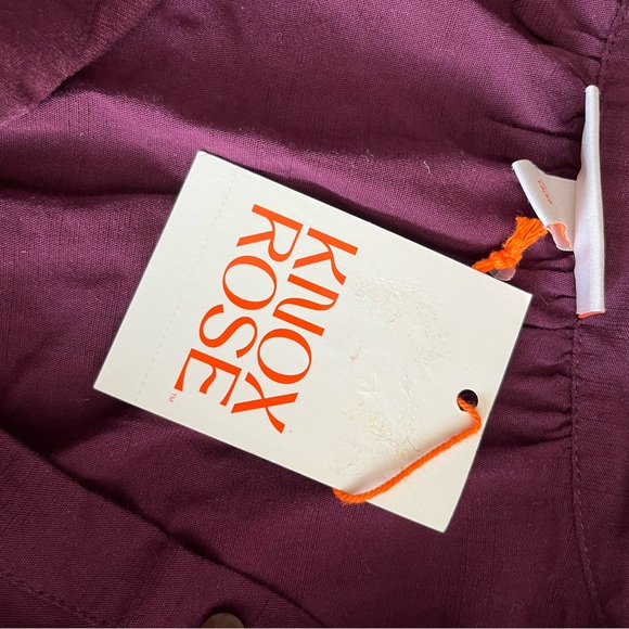 NWT Women's Bishop 3/4 Sleeve Plum Passion Embroidered Blouse - Knox Rose™ - Picture 11 of 11